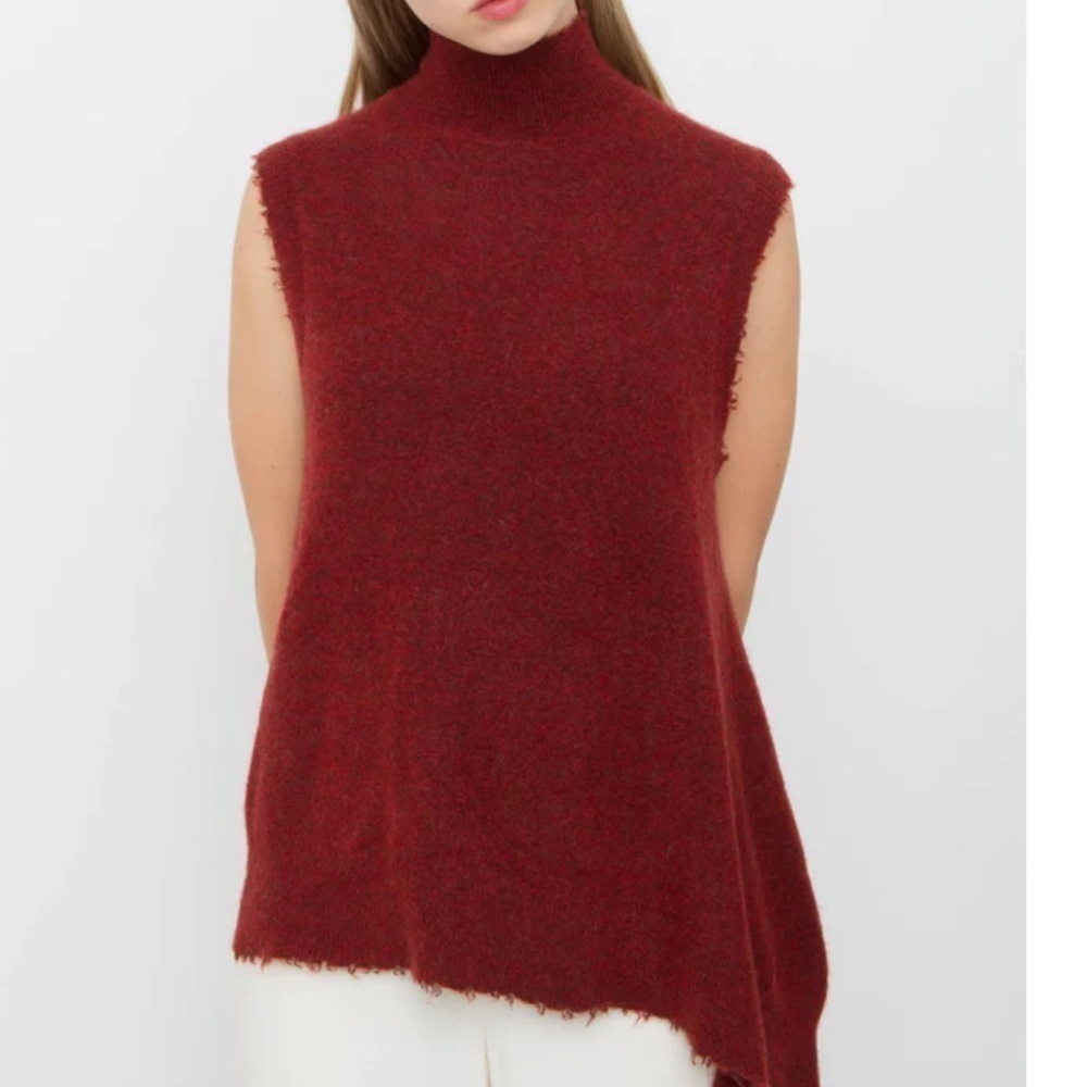 3.1 Phillip Lim Red Brick Belted Wool Sweater sz XS